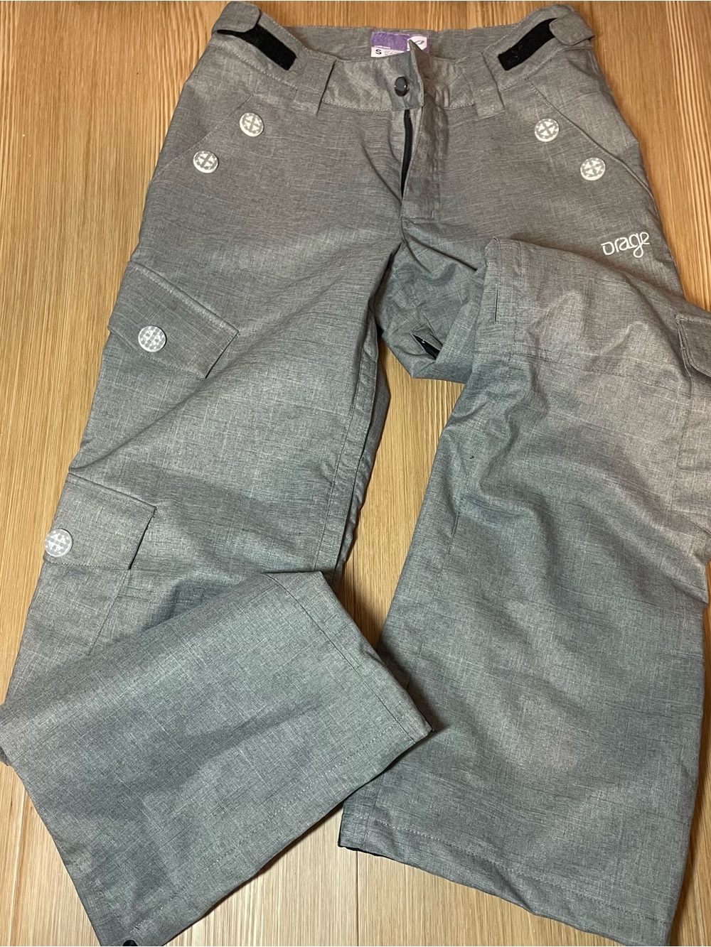 Orage Prime 10 Women's Small Grey Insulated Ski Snowboard Cargo Pants S